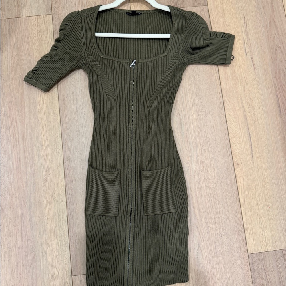 Guess Olive Long Sleeve Knit Dress